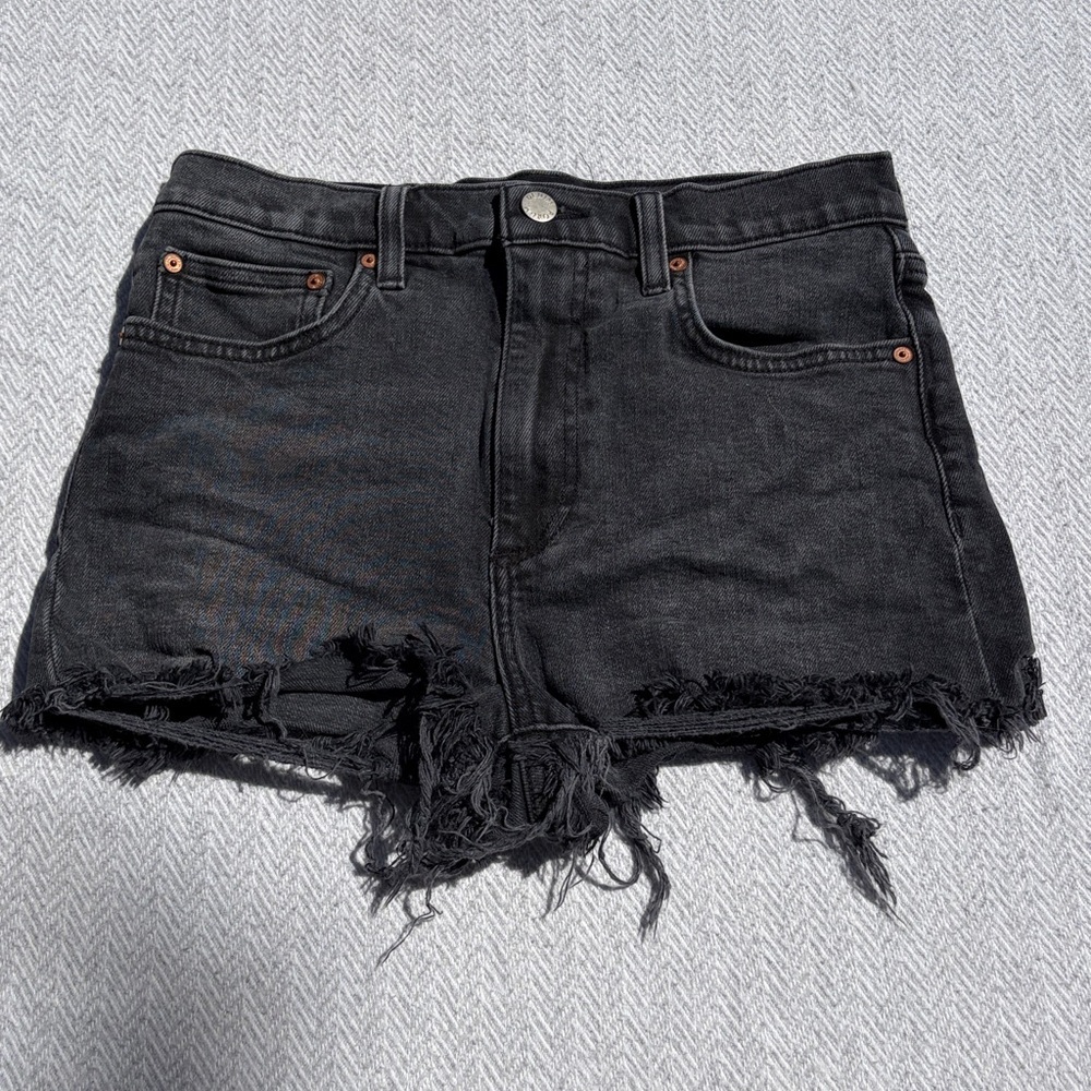 Denim Forum The Romy Slim Shorty Short.  Size 27.
Black denim cutoffs. - Picture 3 of 13
